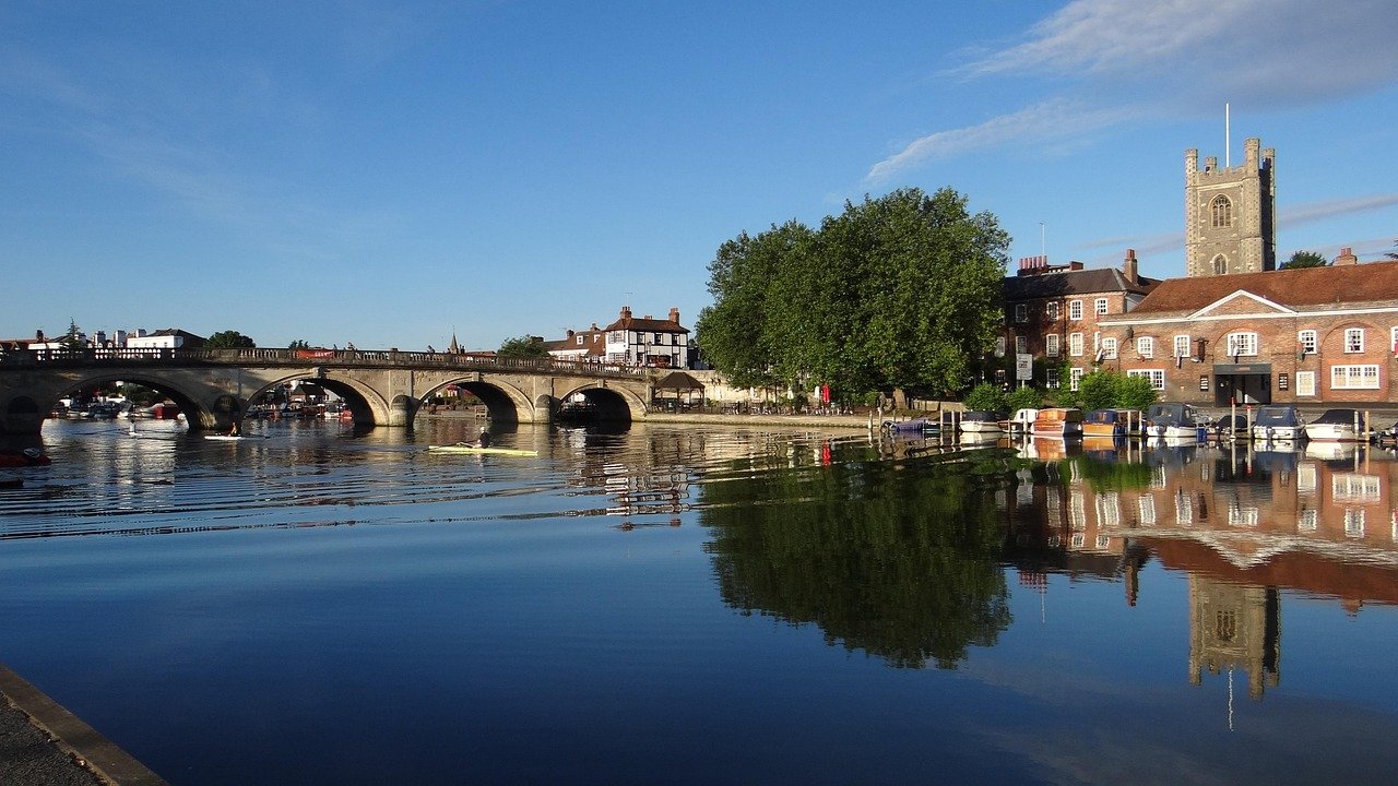 Henley Bridge and the River Thames in Henley-on-Thames